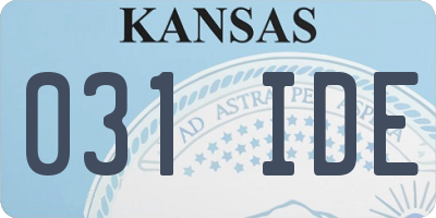 KS license plate 031IDE