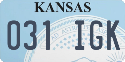 KS license plate 031IGK