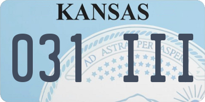 KS license plate 031III