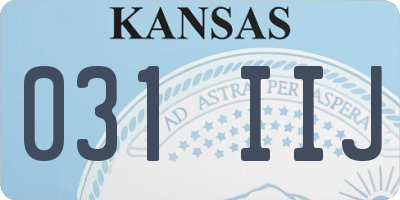 KS license plate 031IIJ