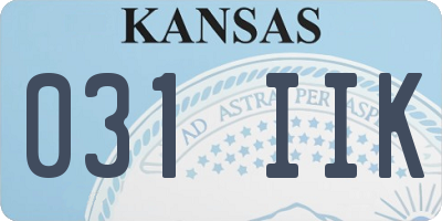 KS license plate 031IIK