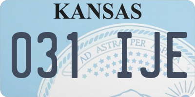 KS license plate 031IJE