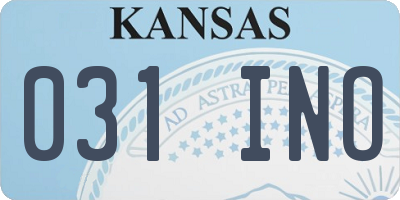 KS license plate 031INO