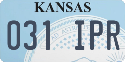 KS license plate 031IPR