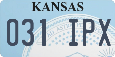 KS license plate 031IPX