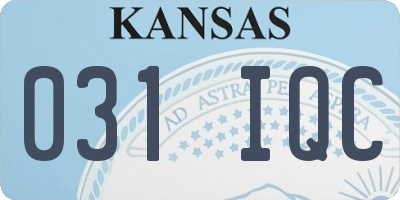 KS license plate 031IQC