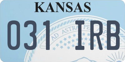 KS license plate 031IRB