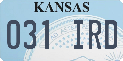KS license plate 031IRD