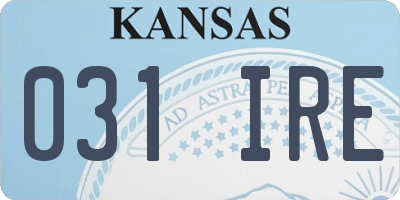 KS license plate 031IRE