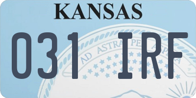 KS license plate 031IRF