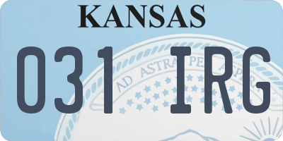 KS license plate 031IRG