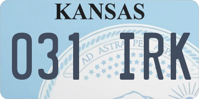 KS license plate 031IRK