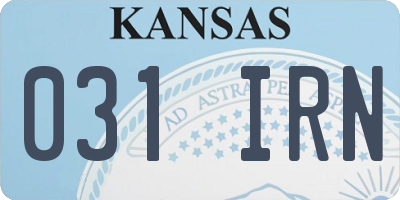 KS license plate 031IRN