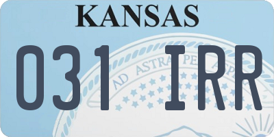 KS license plate 031IRR