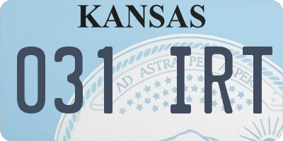 KS license plate 031IRT
