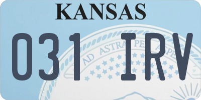 KS license plate 031IRV