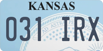 KS license plate 031IRX