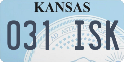 KS license plate 031ISK