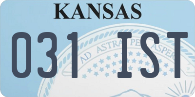 KS license plate 031IST