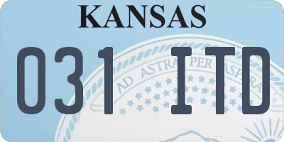 KS license plate 031ITD