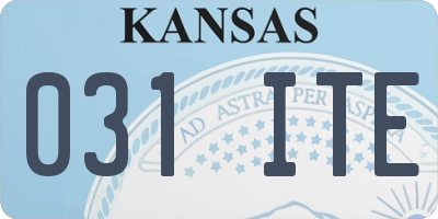 KS license plate 031ITE