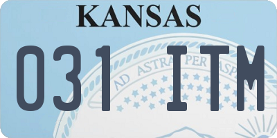 KS license plate 031ITM