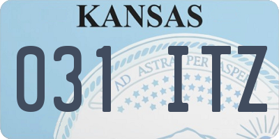 KS license plate 031ITZ