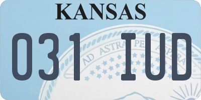 KS license plate 031IUD