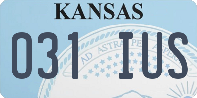KS license plate 031IUS