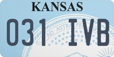 KS license plate 031IVB