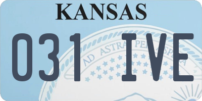 KS license plate 031IVE