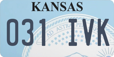 KS license plate 031IVK