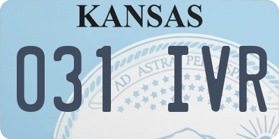 KS license plate 031IVR