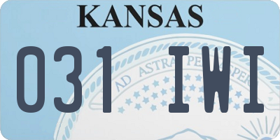 KS license plate 031IWI