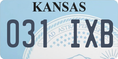 KS license plate 031IXB