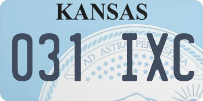 KS license plate 031IXC