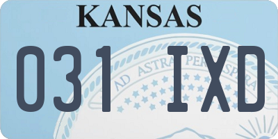 KS license plate 031IXD