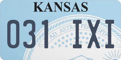 KS license plate 031IXI