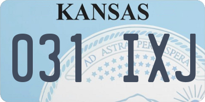 KS license plate 031IXJ