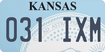 KS license plate 031IXM
