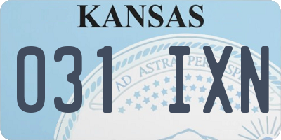 KS license plate 031IXN