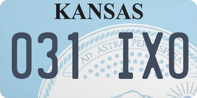 KS license plate 031IXO