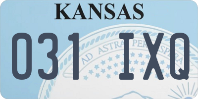 KS license plate 031IXQ