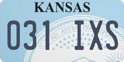 KS license plate 031IXS