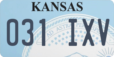 KS license plate 031IXV