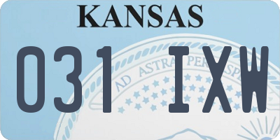 KS license plate 031IXW