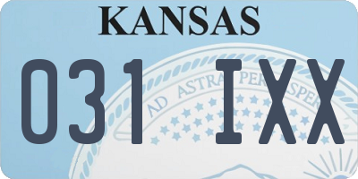KS license plate 031IXX