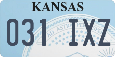KS license plate 031IXZ