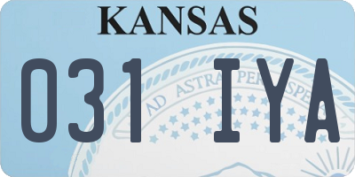 KS license plate 031IYA
