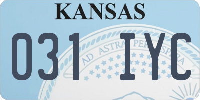 KS license plate 031IYC